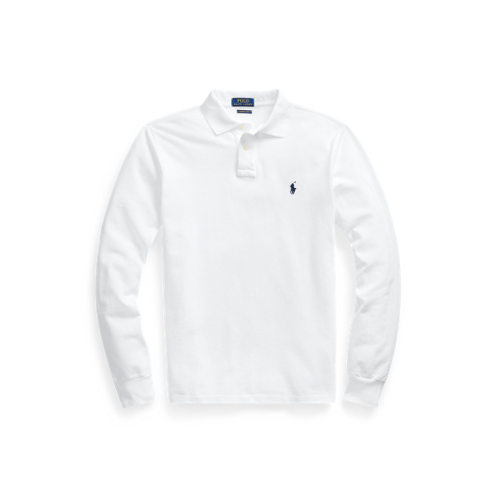 Mesh Long-Sleeve Polo Shirt